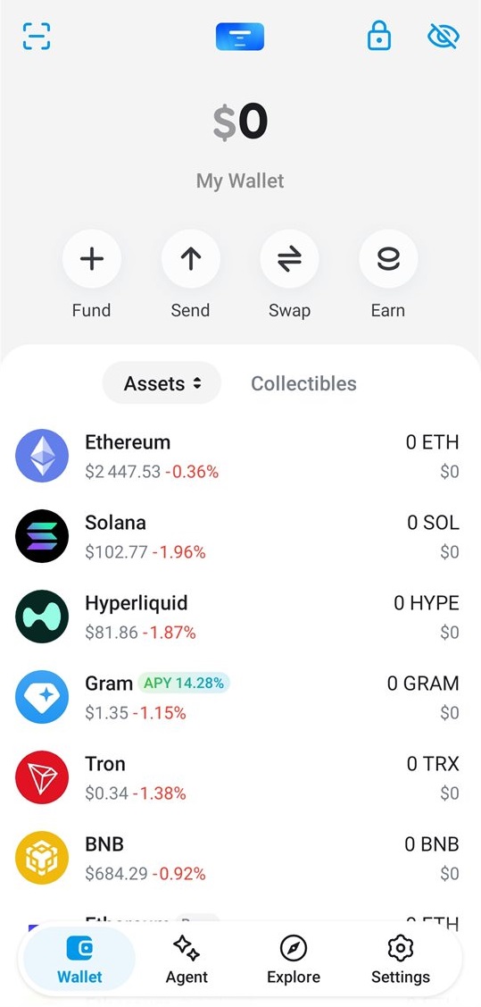Ustarcoin Wallet interface preview