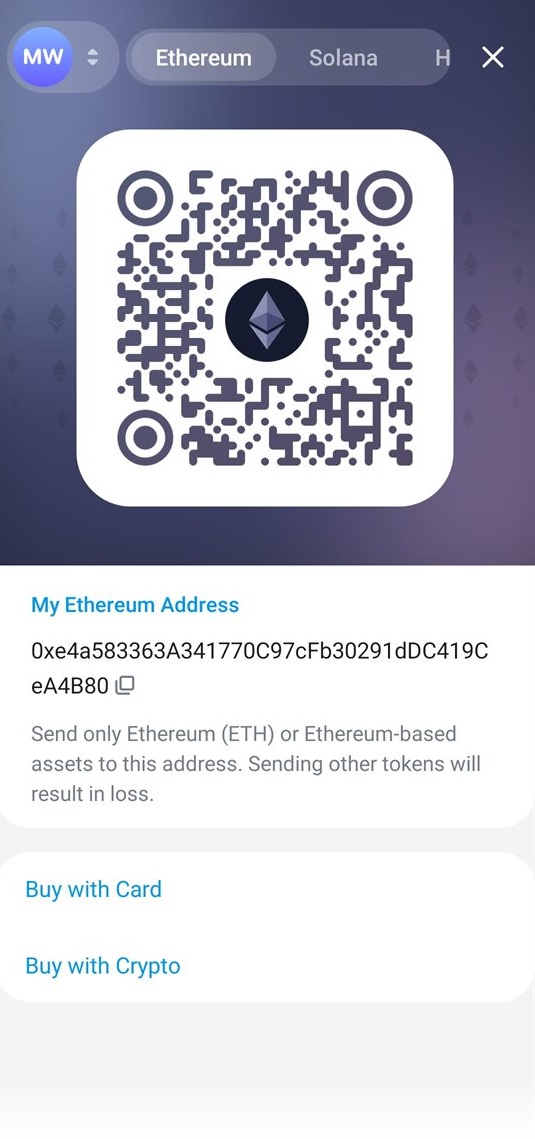 Ustarcoin Wallet screen