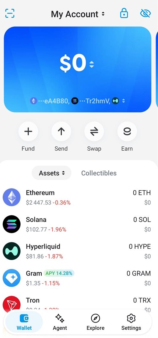 Ustarcoin Wallet Swap screen