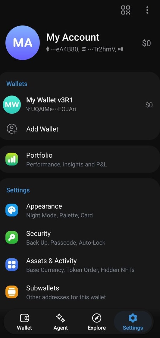 Ustarcoin Wallet Swap screen
