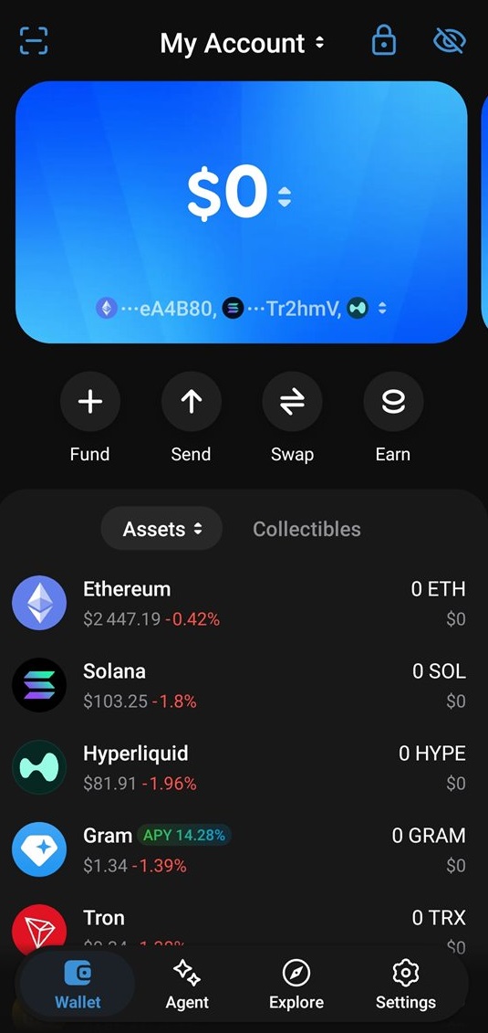 Ustarcoin Wallet Crypto Market screen